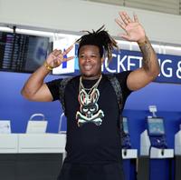 　シーズンを終え帰国するミエセス（撮影・山口登）