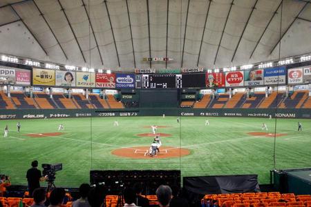 　２０２０年６月、史上初の無観客試合で開幕した巨人－阪神戦＝東京ドーム