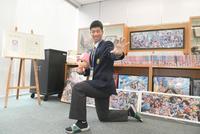 　指名あいさつを終え、取材に応じる東海大熊本星翔・百崎蒼生