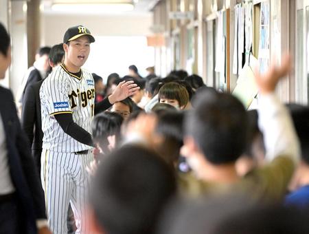 　歓迎される青柳（撮影・金田祐二）