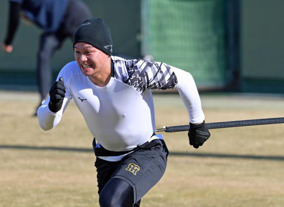 　トレーニングをする森下（撮影・立川洋一郎）