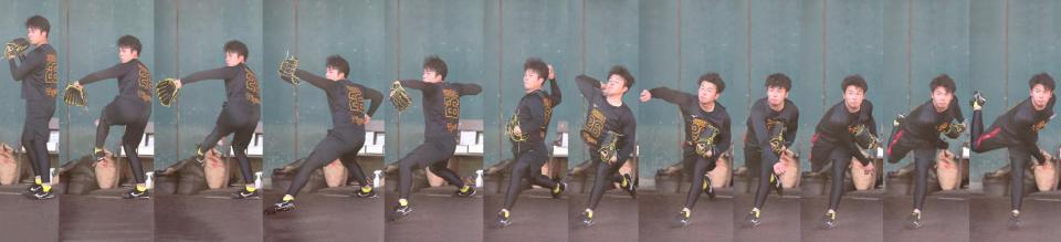 　椎葉のブルペン投球