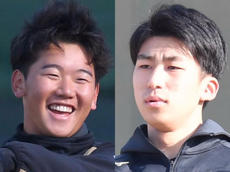 　阪神・門別（左）、茨木