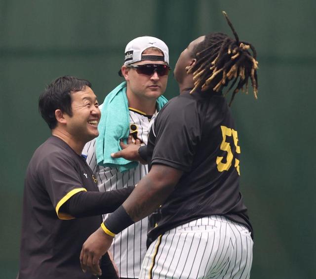 阪神 ミエセスからツッパリ受けたノイジー 無表情で固まるも実は仲良し