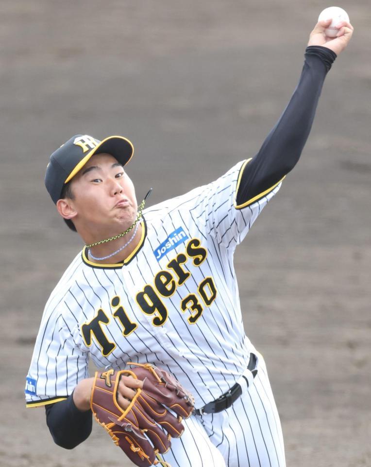 　３回から３番手で登板し、３イニングを無失点と好投した門別（撮影・中田匡峻）