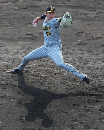 　９回、三者凡退に退け最後を締めくくった湯浅（撮影・立川洋一郎）