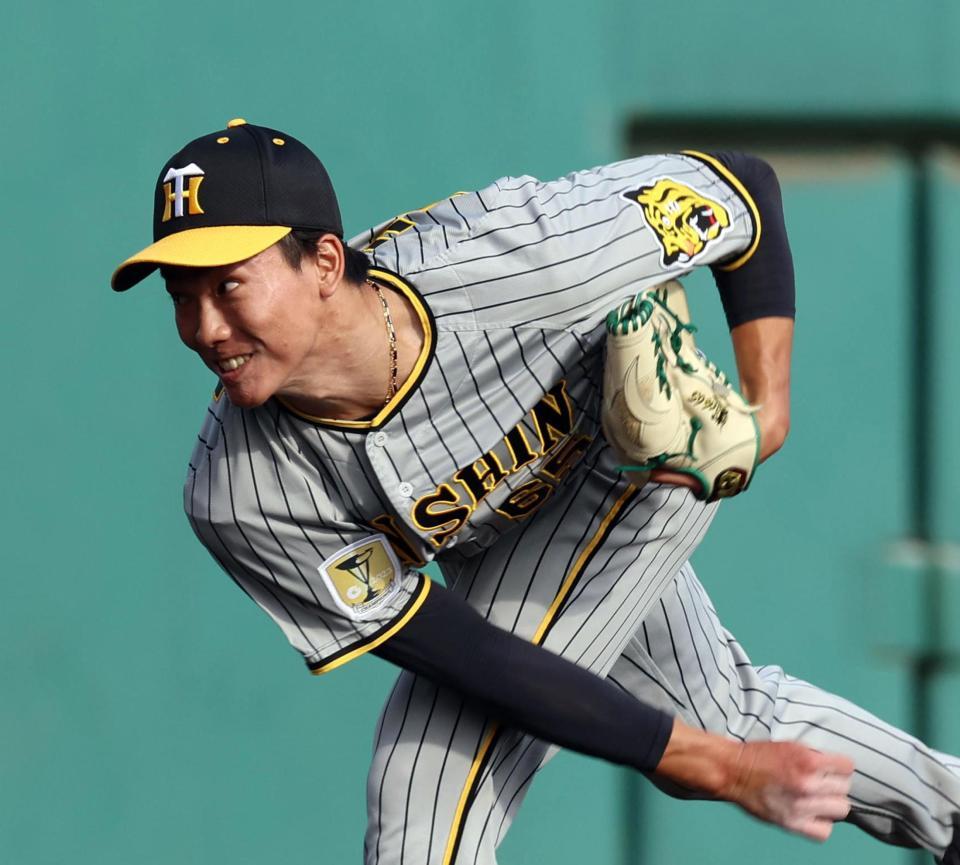 　９回、力投する湯浅（撮影・山口登）