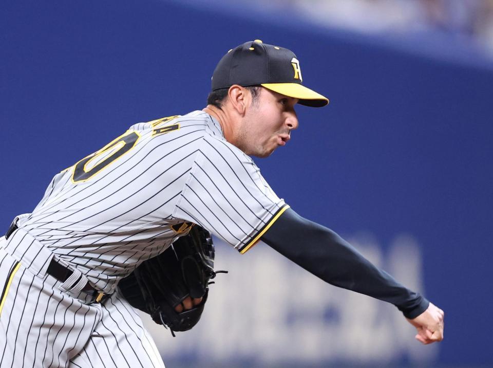 　６回、２番手で登板するゲラ（撮影・中田匡峻）