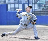 　公式戦初先発で５回２安打１失点と好投した津田