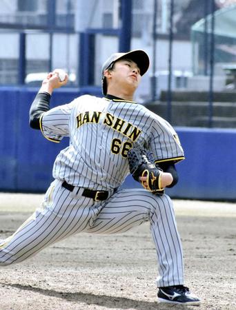 　公式戦初先発で５回２安打１失点と好投した津田（撮影・山村菜々子）