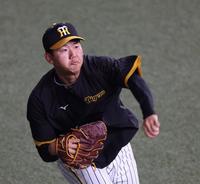 　キャッチボールをする門別（撮影・中田匡峻）