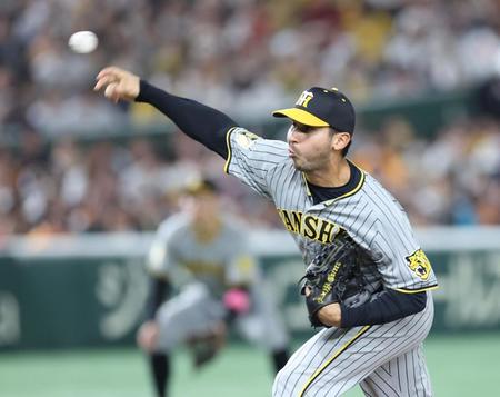 　８回、無失点に抑えたゲラ（撮影・金田祐二）