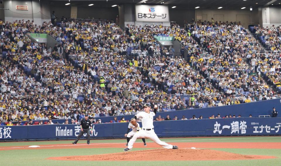 　多くのファンの前で好投した門別（撮影・中田匡峻）