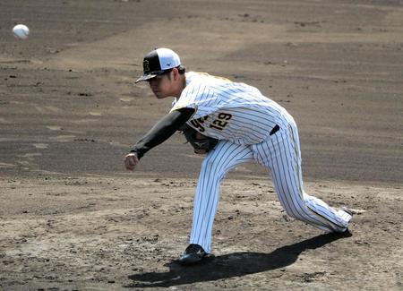 　術後初のシート打撃登板を果たした高橋