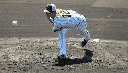 　術後初のシート打撃登板を果たした高橋