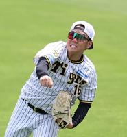 　キャッチボールする西勇（撮影・中田匡峻）