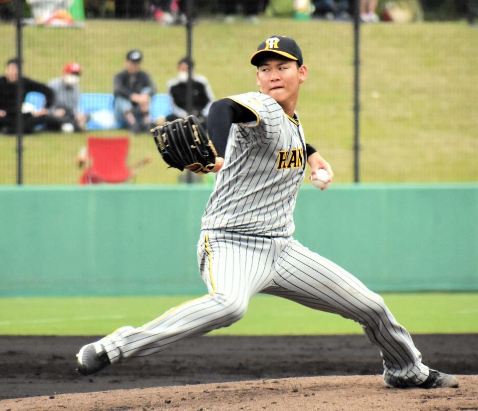 　６回１失点に抑える及川（撮影・和泉玲香）