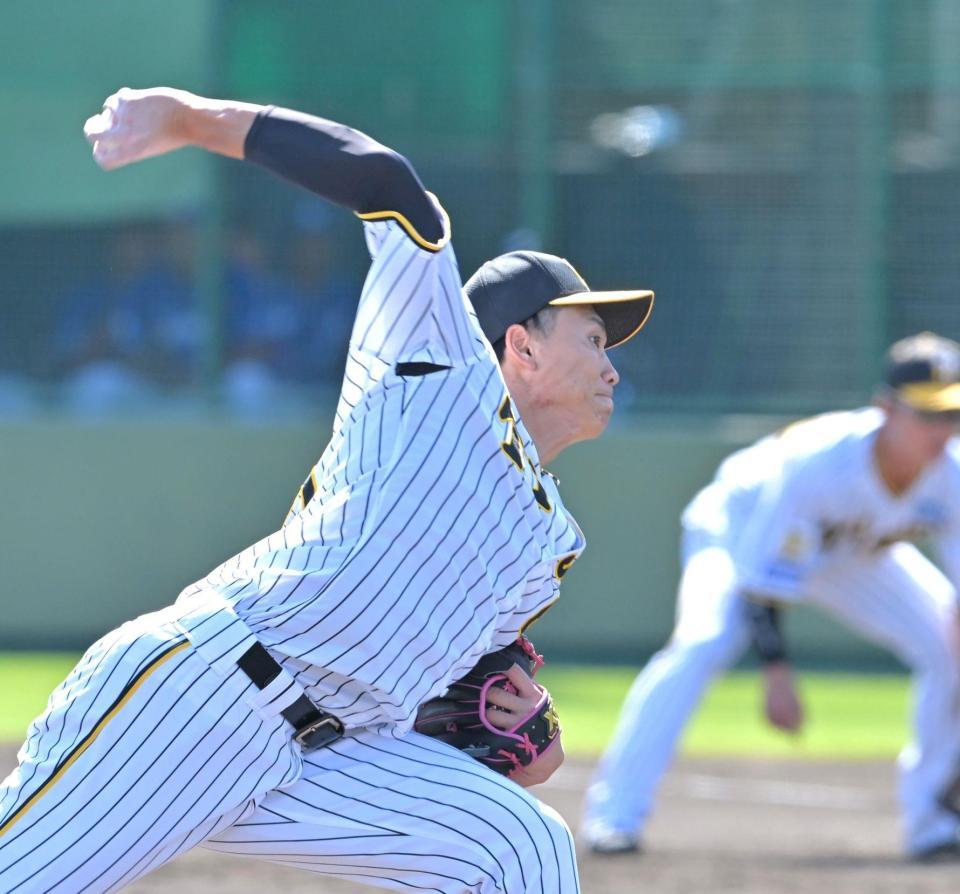 　９回から登板し、最後を締めた湯浅（撮影・北村雅宏）