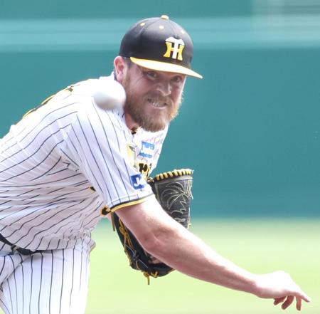 　先発し力投するビーズリー（撮影・田中太一）