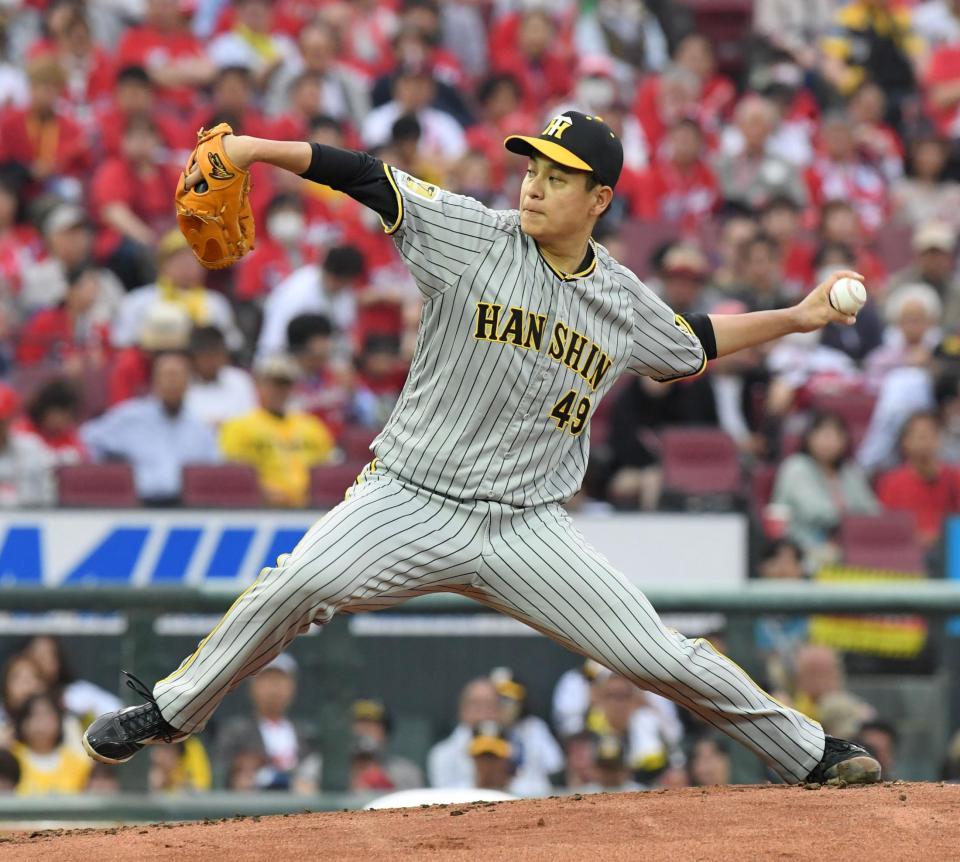 　先発し力投する大竹（撮影・市尻達拡）