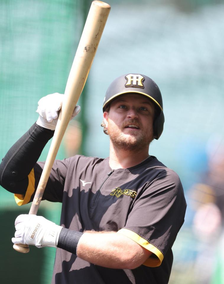 　打撃練習をするノイジー（撮影・田中太一）