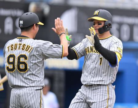 　１回、先頭打者本塁打を放った森下（撮影・伊藤笙子）