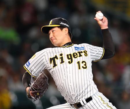 ９回、力投する阪神・岩崎優＝甲子園（撮影・山口登）