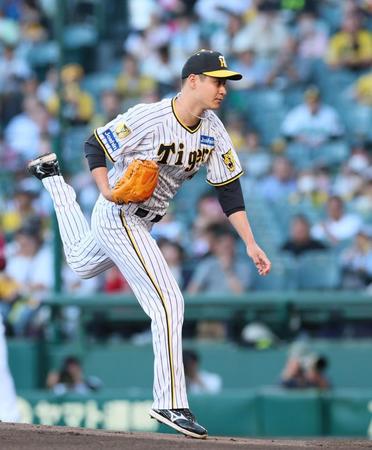 　楽天打線を相手に力投する大竹（撮影・立川洋一郎）