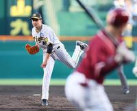 　楽天打線を相手に力投する大竹（撮影・立川洋一郎）