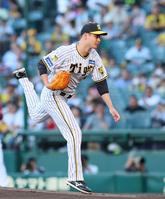 　楽天打線を相手に力投する大竹（撮影・立川洋一郎）