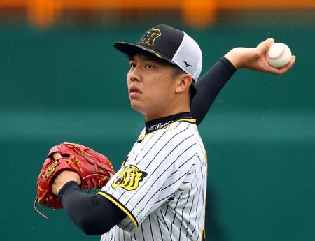 　先発に向け調整する才木（撮影・山口登）