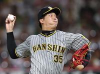 　先発し、投げ込む才木（撮影・田中太一）