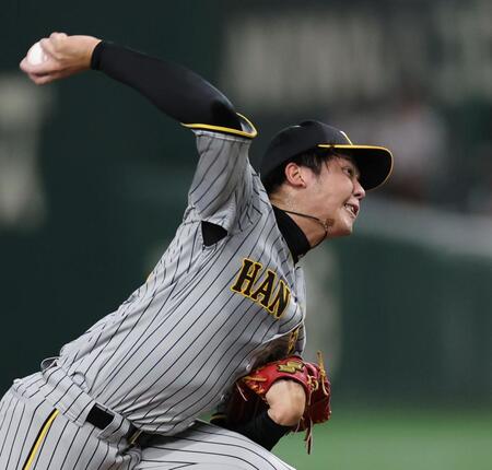 　先発し、投げ込む才木（撮影・田中太一）