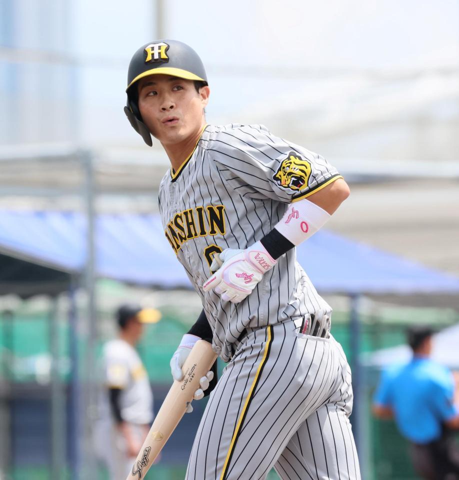 　１回、左飛に終わってベンチへ引き揚げる木浪（撮影・立川洋一郎）