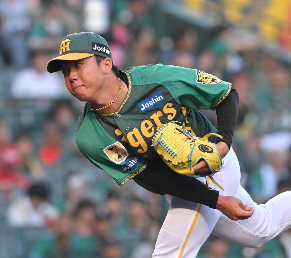 　先発し力投する村上（撮影・北村雅宏）