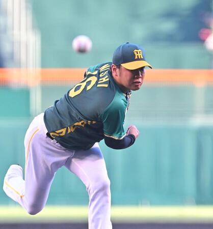 　力投する西勇（撮影・北村雅宏）