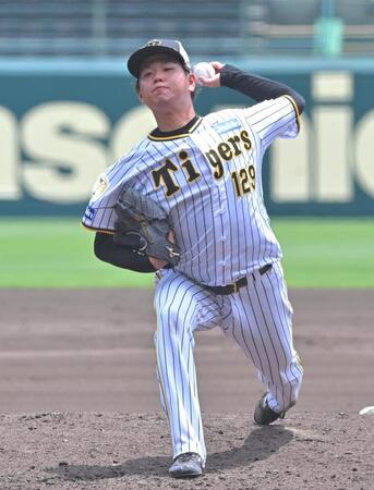 　シート打撃に登板する高橋（撮影・北村雅宏）