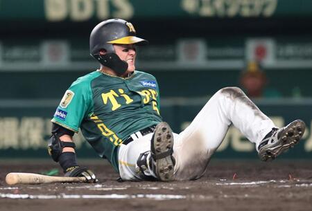 阪神・前川が足を痛めて負傷交代　七回のフルスイングで痛める