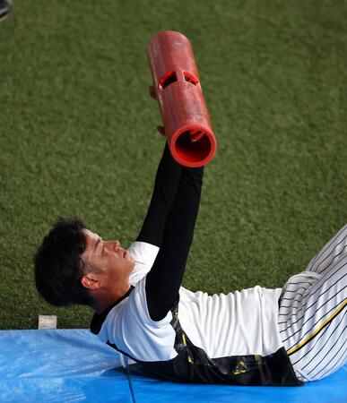 　トレーニングする高橋（撮影・山口登）