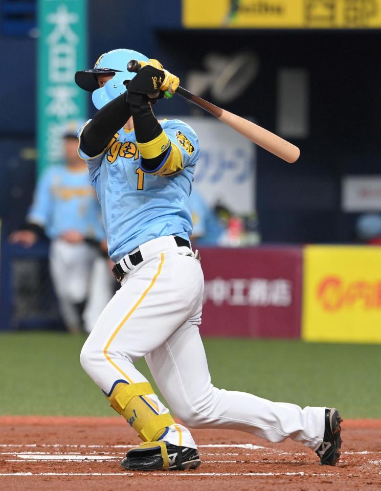 　１回、中前タムリーを放った森下（撮影・市尻達拡）