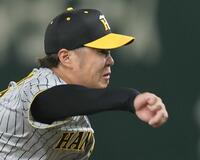 　先発し、投げ込む西勇（撮影・田中太一）