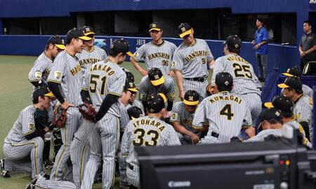 　試合前、円陣を組むナイン（撮影・田中太一）