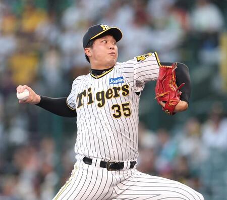 　力投する才木（撮影・中田匡峻）