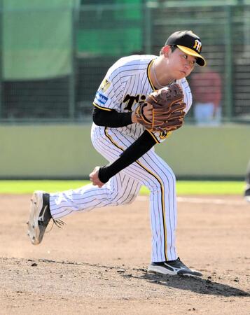 　力投する門別（撮影・金居みつよし）