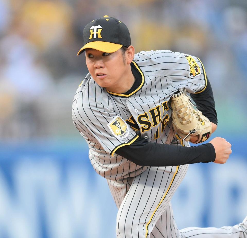 　力投する西勇（撮影・伊藤笙子）