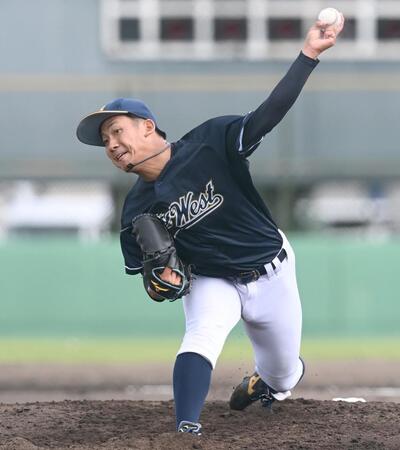 　１回を２奪三振、無失点に抑える好投を見せた阪神ドラフト１位・ＮＴＴ西日本の伊原陵人（撮影・飯室逸平）