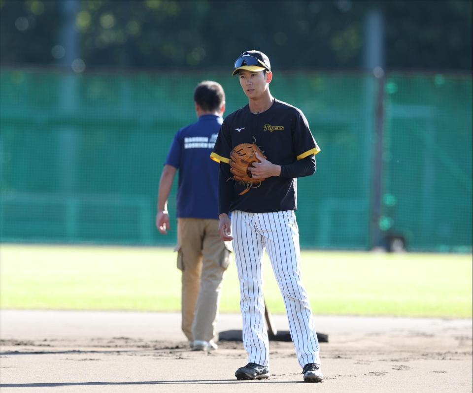 　早出特守を終えた山田（撮影・中田匡峻）