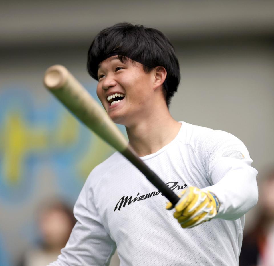 　黙々と打ち込む森下（撮影・田中太一）