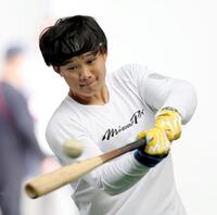 　黙々と打ち込む森下（撮影・田中太一）