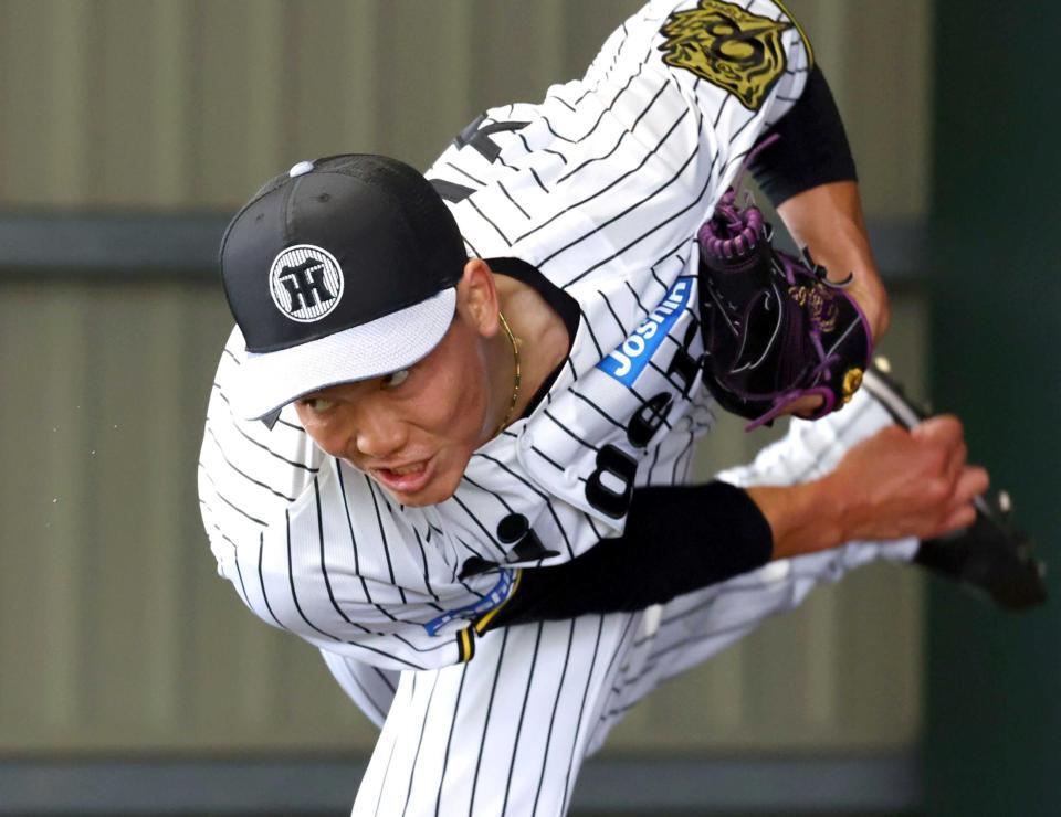 阪神・湯浅 投げた！ブルペンで30球 平田2軍監督「思った以上に出来